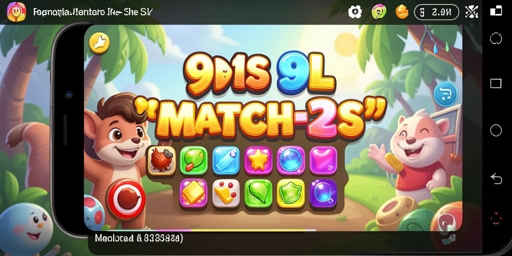 Screenshot gameplay 9SL yang menampilkan keseruan mencocokkan blok.