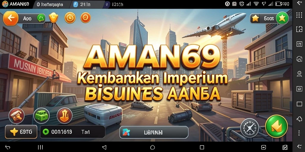 Screenshot gameplay AMAN69 yang menunjukkan suasana bisnis yang dinamis.
