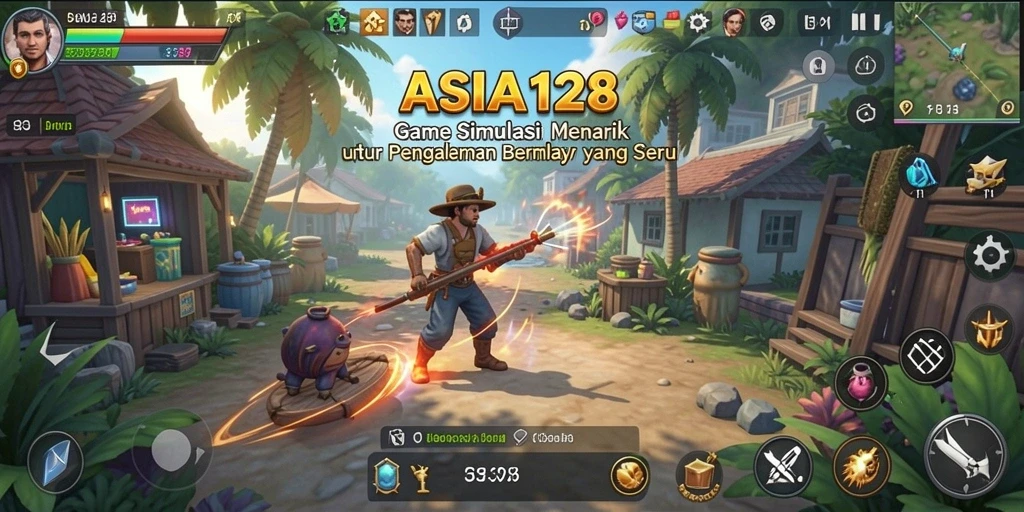 Tampilan gameplay menawan ASIA128 dengan aksi yang seru.