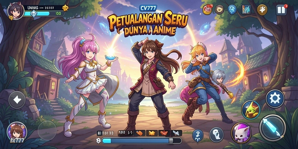 Tangkapan layar menampilkan pertarungan seru dalam dunia Anime.