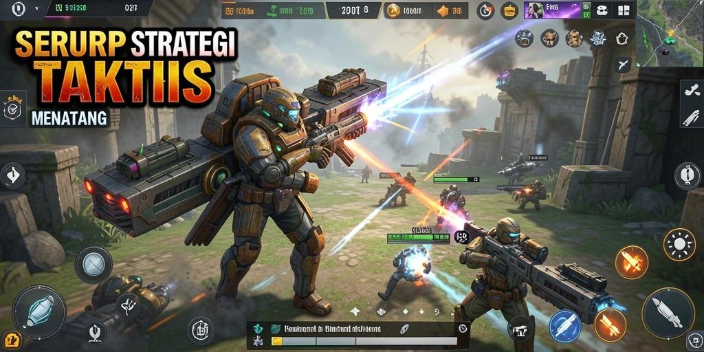 Screenshot dari gameplay <strong>SERURP</strong> yang menunjukkan strategi intens.