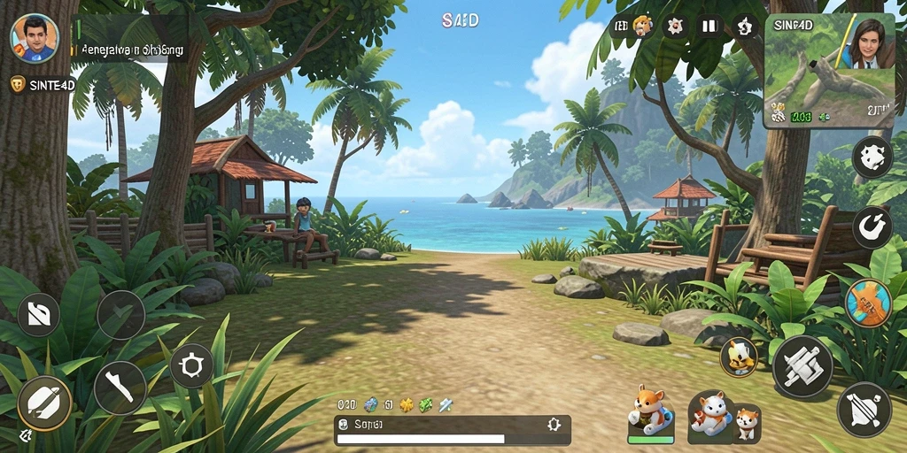 Tampilan gameplay seru dan penuh warna di SINTE4D.